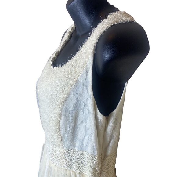 Ryu Anthropologie dress coquette fit & flare eggshell white lace/mesh fairy - Picture 3 of 10
